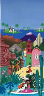 Raymond Peynet pour Air France. Illustration originale polychrome représentant le... | 68 Art Auction