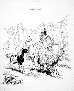 YAKARI. TOME 2. YAKARI ET LE BISON BLANC. Encre de Chine pour l’illustration de... | Coutau Bégarie
