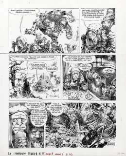 CRAPAUDS ET LANSQUENETS. Encre de Chine pour une planche parue dans Le Trombone... | Coutau Bégarie