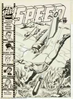 Jack Kirby and Arthur Caseneuve - Original Cover Art for Speed Comics #22 (Harvey, 1942). An extremely early Jack - | Heritage