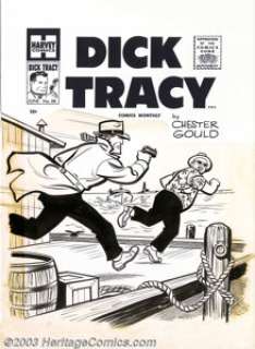 Al Avison (attributed) - Original Cover Art for Dick Tracy #88 (Harvey, 1956). Tracy draws a bead on a rather - | Heritage