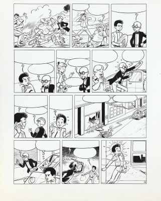 Craenhals | Les 4As, planche n°13 à l’encre de Chine de… | AZ auction