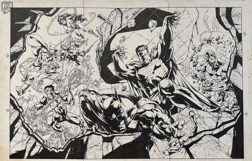 Howard Porter | Jla Promo Poster Art | Panel Page Art