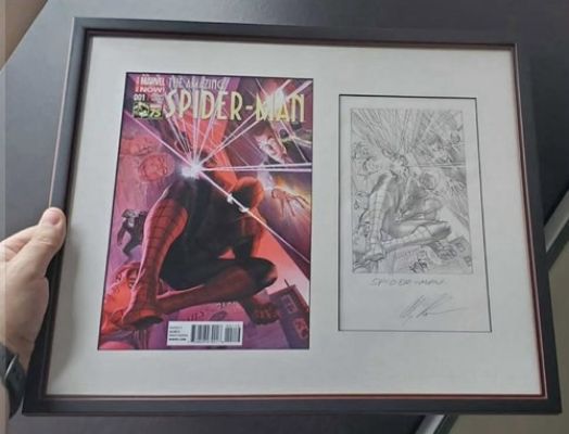 Alex Ross Spider-Man #1 75th Anniversary Pencils Cover Framed with Cover Print | eBay US (Buy It Now)