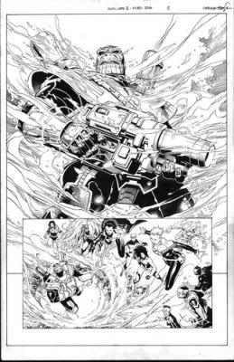 JIMMY CHEUNG / JOHN DELL ~CIVIL WAR ~ ORIGINAL ART! THANOS VS AVENGERS FCBD 2016