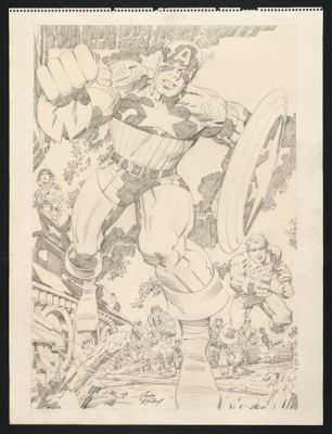 Captain America and Bucky Illustration by Jack Kirby | eBay US (Buy It Now)