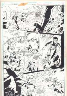 Jeff Moy, W.C. Carani - legionnaires #30 p. 12 - live wire vs. Lightning lord - 1995 signed