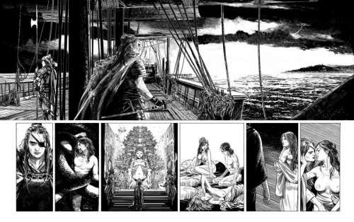 FedericoÂ FERNIANI - Double planche originale 30-31 du tome 3 de LA VOIE DU SABRE - L‘incendie de l‘esprit -