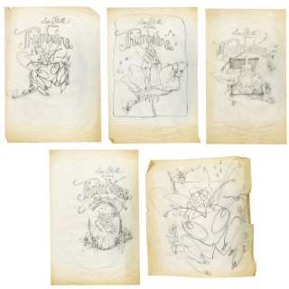 Set of Five Hand-Drawn Cover Concept Art / THUMBELINA (1994) | Propstore