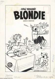 Paul Fung Jr. - Blondie Comics Monthly Cover Original Art (Harvey, circa 1960). Before computers and carpal tunnel - | Heritage