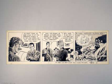 Mel Graff - Secret Agent X-9 Comic Strip Original Art, dated 4-14-49 (King Features, 1949). Phil Corrigan is held - | Heritage