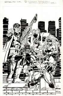 John Byrne - Next Men #16 Cover (Seer, White Diamond, Shatterman, Acrobelle, & Speedboy!) 1993