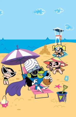 Mojo Jojo s Beach Vacation COVER (Adventures of the Powerpuff Girls) – ARTIST PROOF | NRisso Art