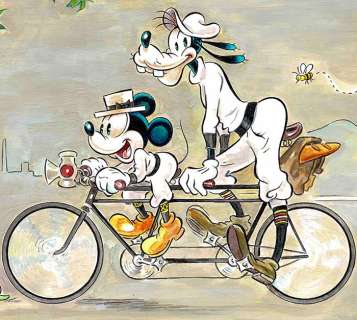Fernandez, Tony - Original Artwork - Mickey Mouse and Goofy inspired by Ramon Casas | Catawiki