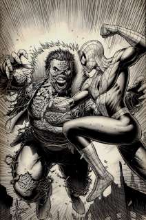 Dale Keown - Amazing Spider-Manâ #844 Cover (Awesome Huge Spider-Man Battles Zombie Kraven in Wash Tones!)