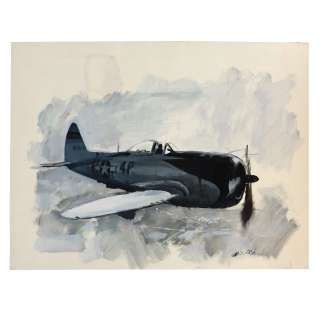 Mitschke | Aviation Deux dessins originaux en couleurs 32,5 x 50 cm. 31,5 x 50 cm. Signé | HVMC