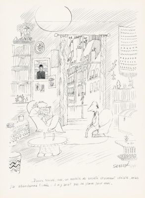 Lot 202 - Jean-Jacques Sempé, (1932-2022), "J’avais trouvé, moi, un modèle de société vraiment idéale.” 1973. | Swann Galleries