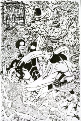 John Byrne - Fantastic Four Vs Super Skrull Commission
