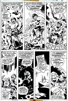 Joe Staton, Sal Buscema | Incredible Hulk #203 P 30 Last Page (Incredible Hulk & Jarella Leave the Microverse & See Doc Samson & General Ross!) 1976 | Romitaman