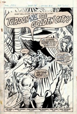 Duffy Vohland | Planet of the Apes #96 P 1 Splash (Possibly the Earliest Known John Romita Jr Published Splash Page with Ka-Zar!) 1976 | Romitaman