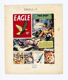 Dan Dare original front cover artwork (1959) drawn and painted by Frank Hampson for The Eagle Volume | Comic Book Auctions ltd