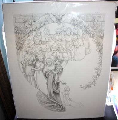Kristen Kest | Young Briar Rose Large Pencil Illustration - Signed - 2011 | Anthony’s Comic Book Art