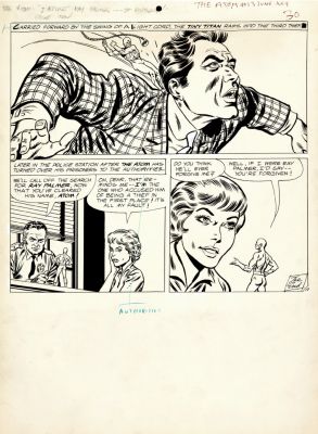 Gil Kane, Murphy Anderson | The Atom #13 P 10 (Ray Palmer Transforms To Atom & Hitches Ride on Criminals Car!) Large Art - 1964 | Romitaman