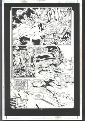 Rags Morales David Meikis | Exquisite Morales Hourman Page - Half Splash of the Golden Age Flash And Hourman Racing Issue Hourman # 21 Page 8 | Koch Comic Art
