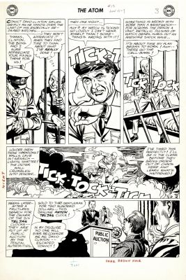 Gil Kane Sid Greene | The Atom #13 P 3 (Atom’s Greatest Super-Villain: ’Chronos’ Breaks Out of Jail!) Large Art - 1964 | Romitaman