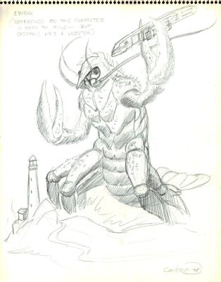 Dave Cockrum | Ebirah - Aurora Model Kit Style Guide Art For Possible Production! (Signed - 1975) | Romitaman