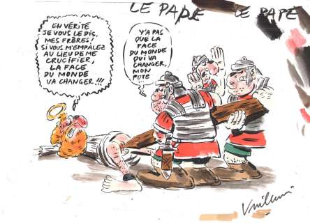 Vuillemin Philippe | Illustration publié dans l’ECHO DES SAVANES, Le pape | Galerie Napoléon