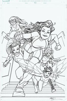 Craig Rousseau - Her-Oes #1 Cover (She-Hulk; Wasp; Ms. Marvel; Namora; Valkyrie!) 2010