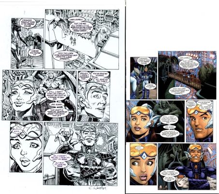 Chris Weston | Weston, Chris - Alan Moore’s Tom Strongs Terrific Tales #11 Pg 4, Jonni Future & Uncle Johnny Future 2004 | Cool Lines Art