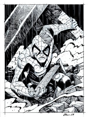 Ethan Young | Spider-Man Detailed Battle Worn Pinup (2023) | Romitaman