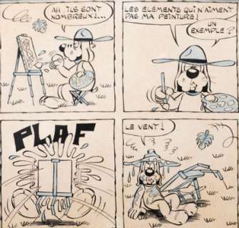 Dufranne, Henri ( 1943 ) | Encre de Chine, crayon bleu et mine de plomb pour un gag en… | Stanley’s Auction