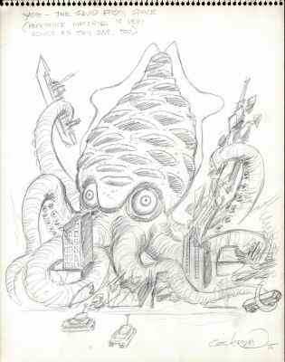 Dave Cockrum | Yog (The Squid From Space) - Aurora Model Kit Style Guide Art For Possible Production! (Signed - 1975) | Romitaman