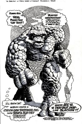 Budd Root | The Thing Detailed Mixed Media Pinup (2008) | Romitaman