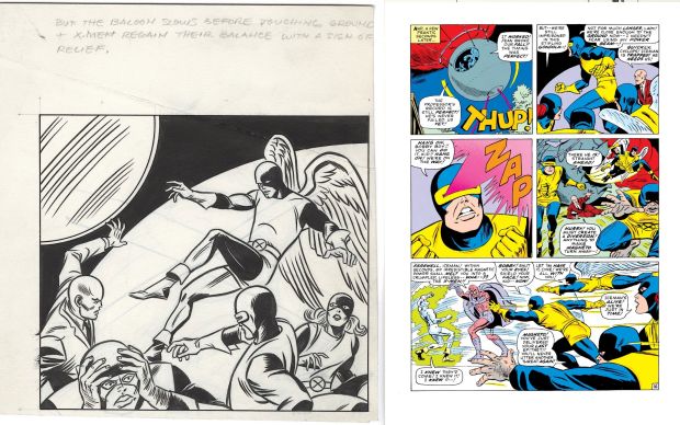 Jack Kirby | Kirby, Jack Plot & Layouts / Roth Finishes / Ayers Inks - Uncanny X-Men #18 Pg 16, First Panel - Edited Out X-Men Team Safe From Death Trap - At Oax 2026 | Cool Lines Art