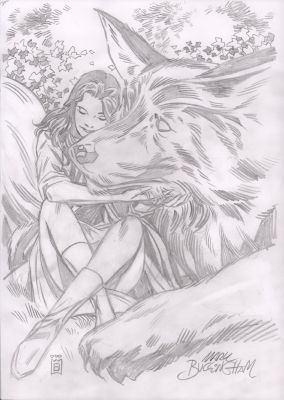 Mark Buckingham | Rose Red & Bigby (?) Pencil Commission - Signed | Anthony’s Comic Book Art