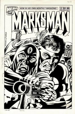 Al Gordon Pete McDonnell | The Marksman #2 Cover (The Marksman Battles the Demon!) 1987 | Romitaman