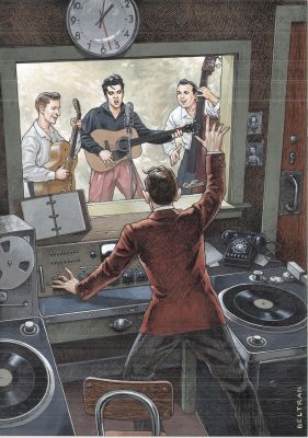 Beltran Fred | Elvis dans les studios Sun . Paru dans ’Pop Icons : Elvis’ | Galerie Napoléon