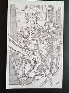 Jonathan Lau - Original Art Pencil Pin-Up - Mister Sinister & Goblin Queen - (2008) 