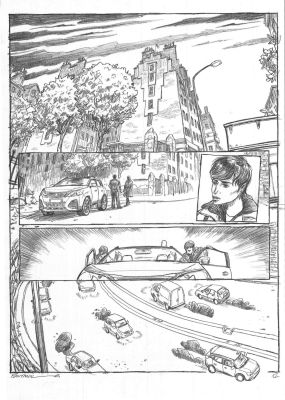 Pontarolo Frédéric | Planche Originale 12 de Impact au crayon sur papier | Galerie Napoléon