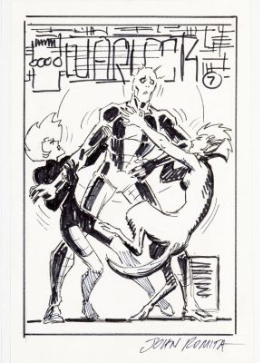 John Romita Sr. | Romita Sr, John - Warlock #7 Cover Prelim, W/ X-Men / New Mutants Wolfsbane & Hope Summers 2000 | Cool Lines Art