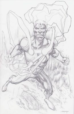 Marlin Shoop | Firestorm Full Figure Pencil Commission - Signed | Anthony’s Comic Book Art