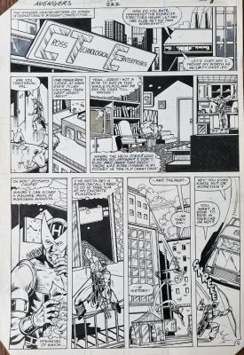 Greg Larocque | Larocque, Greg Avengers #223 Pg 6 Solo Hawkeye At Cross Tech 1982 | Cool Lines Art