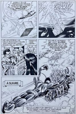 Jean-Yves Mitton Planche originale Mikros Super-Termitor Superbe !