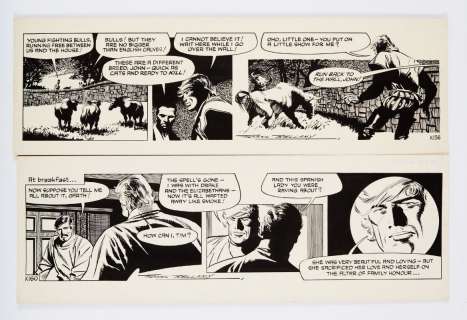 Garth: The Spanish Lady (1976) two original artworks drawn and signed… | Comic Book Auctions ltd
