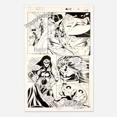 Lot 362 - Fred Haynes and Jimmy Palmiotti, War Machine #22 Story Page 15 Original Art (Marvel Comics, 1996) | Landry Pop Auctions