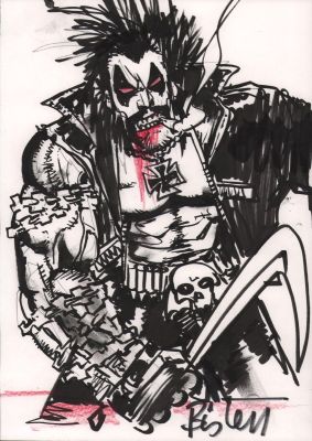 Simon Bisley | Lobo Commission - Signed | Anthony’s Comic Book Art